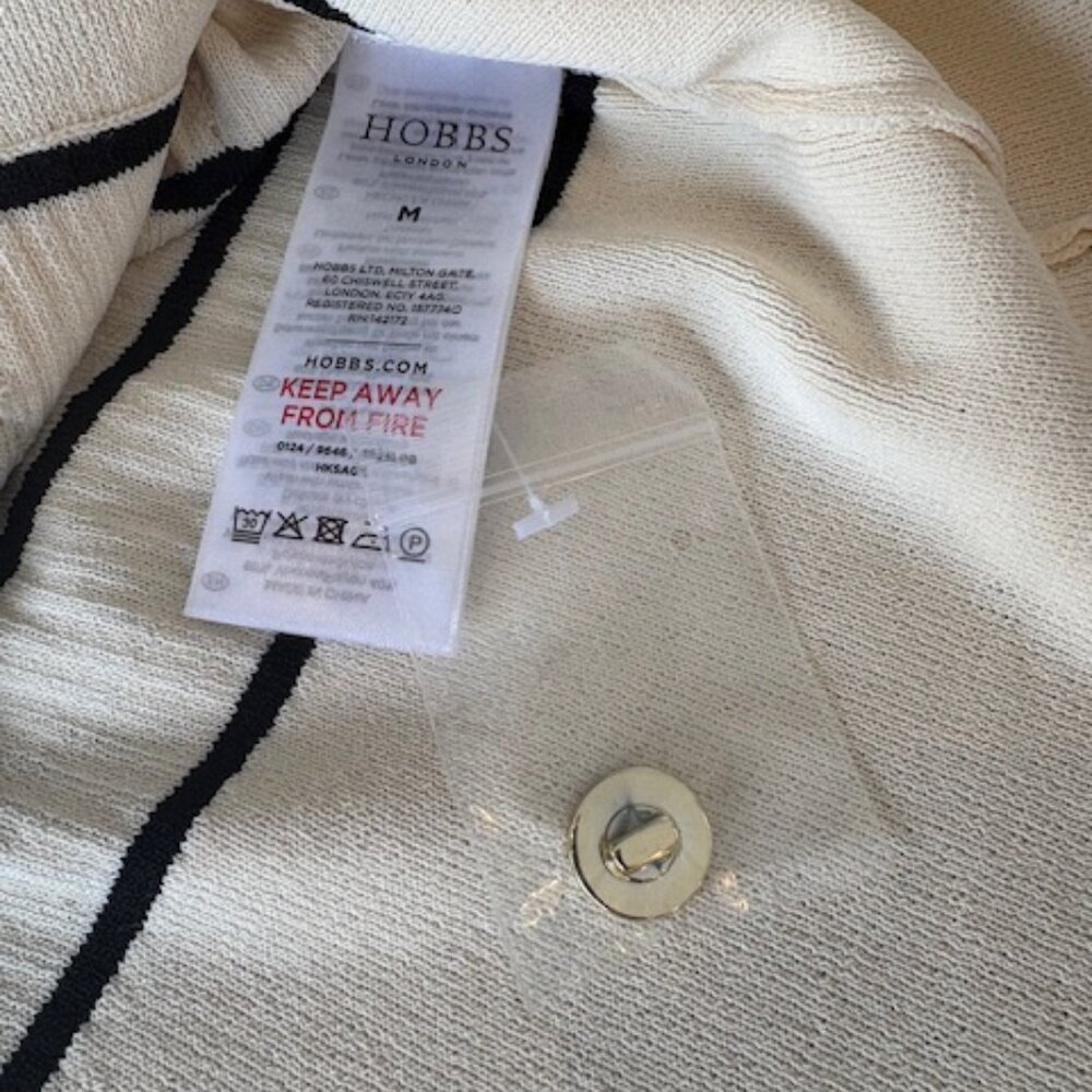 Hobbs London Belmont Cardigan black & white women's size M NWT limited edition. - Picture 5 of 7